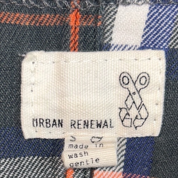 Urban Outfitters Renewal Shirt Flannel Button Up Long Sleeve Stripes Plaid Top - Picture 9 of 11